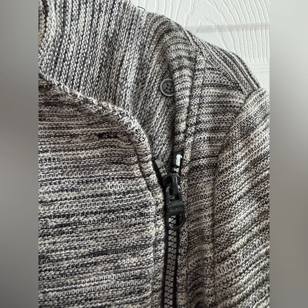 Bench Heather Gray Long Sweater Jacket with Asymmetrical Zipper - Picture 3 of 4